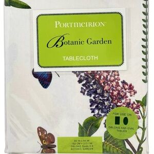 PORTMEIRION 60" x 84" Cotton Blend Botanic Garden Floral Designer Tablecloth NEW